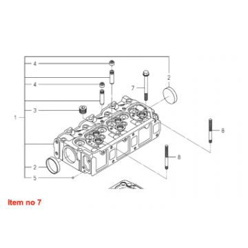 Perno de culata Iseki /Isuzu E3CD, E3CE, E3CF, E3CG, E4CG, Massey Ferguson, Mitsubishi, Agco, Challenger, 